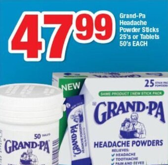 Grand-Pa Headache Powder Sticks 25's or Tablets 50's