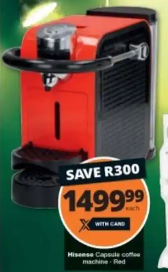 Hisense Capsule Coffee Machine Red