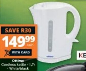 Checkers Ottimo Cordless Kettle 1,7L offer