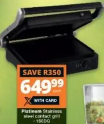 Checkers Platinum Stainless Steel Contact Grill offer