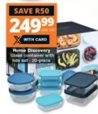 Checkers Home Discovery Glass Container with Lids Set 20-piece offer