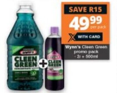 Checkers Wynn's Cleen Green 2L + 500ml offer