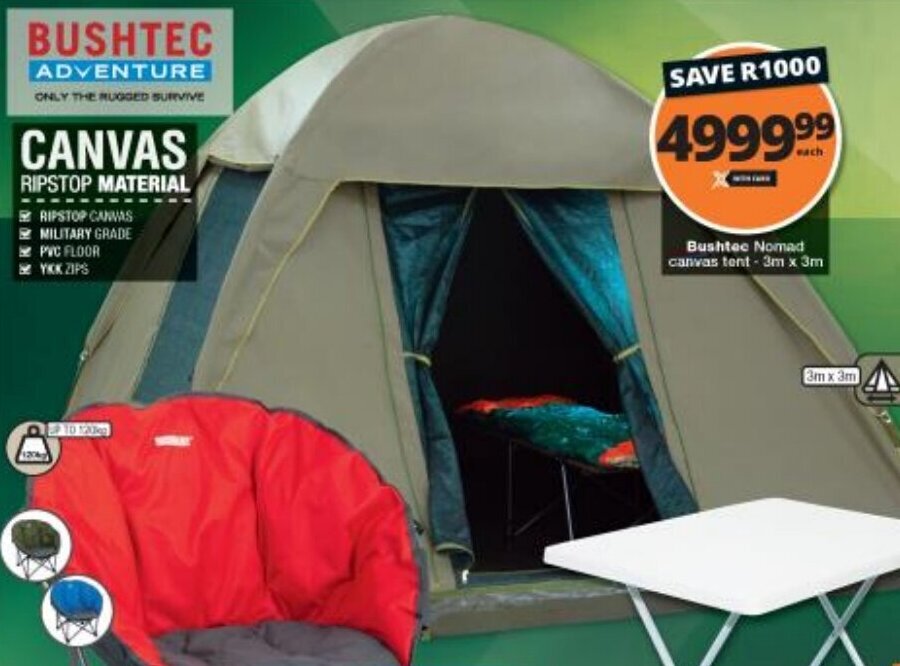 Bushtec Normal Canvas Tent offer at Checkers