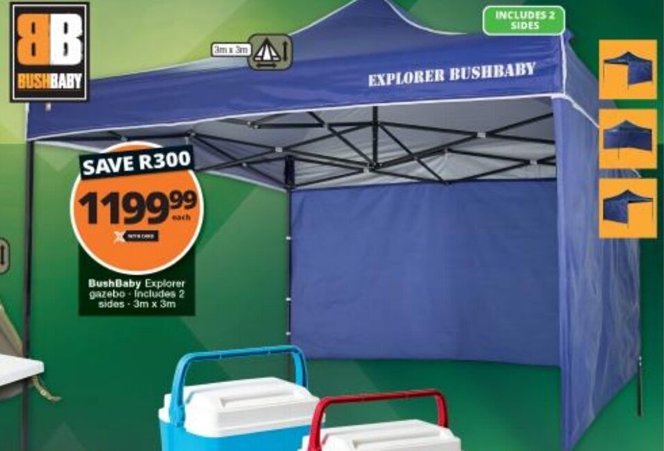 Bushbaby Explorer Gazebo 3m x 3m offer at Checkers