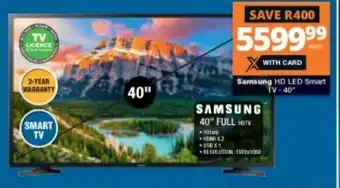 Checkers Samsung HD LED Smart TV 40" offer