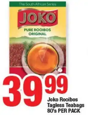 OK Foods Joko Rooibos Tagless Teabags 80's per pack offer