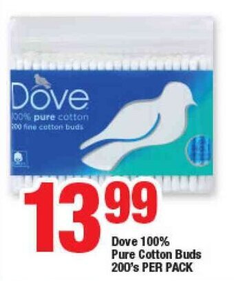 OK Foods Dove 100% Pure Cotton Buds 200's offer