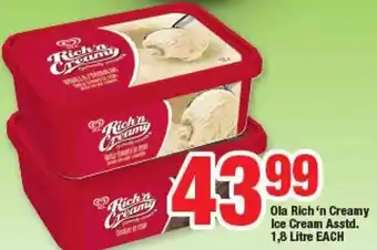 OK Foods Ola Rich'n Creamy Ice Cream 1,8L offer