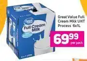 Game Great Value Full Cream Milk UHT Process-6 x 1Ltr Per Pack offer