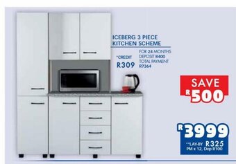 Russells Iceberg 3 Piece Kitchen Scheme offer
