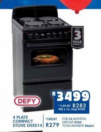Russells DEFY - 4 Plate Compact Stove DSS514 offer