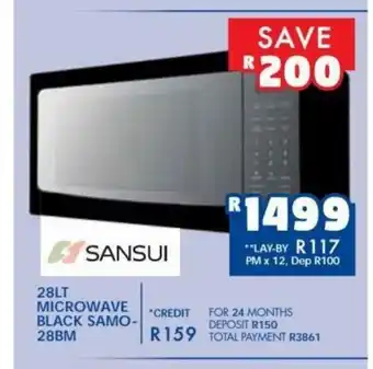 Sansui - 28lt Microwave Black Samo-28BM