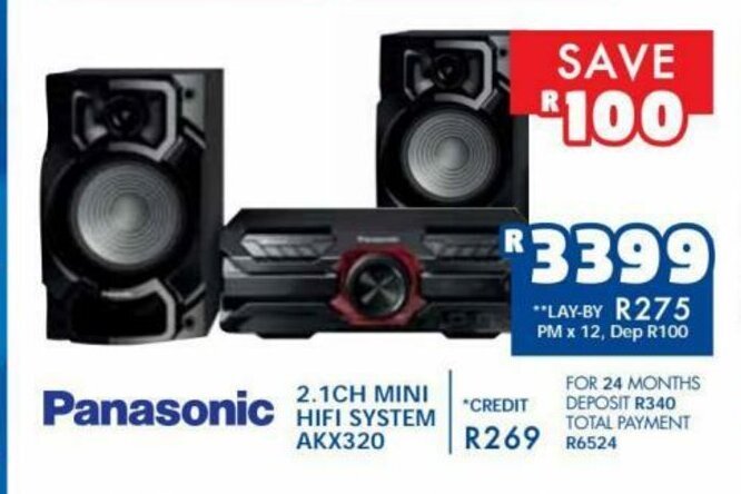 Russells Panasonic - 2.1Ch Mini HiFi System Akx320 offer