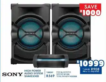 Russells Sony - High Power Audio System SHAKEX30D offer