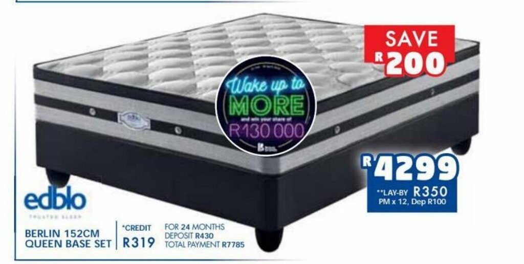 Edblo Berlin 152cm Queen Base Set offer at Russells