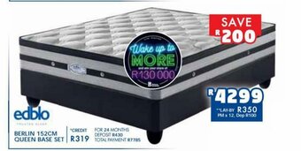 Russells Edblo Berlin 152cm Queen Base Set offer