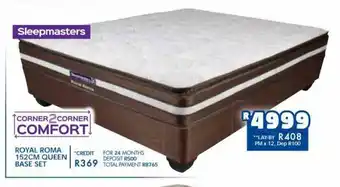 Russells Sleepmasters Rpyal Roma 152cm Queen Base Set offer
