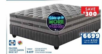 Russells Sealy - Paloma 152cm Queen Base Set offer