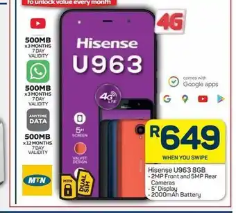 Pick n Pay Hisense u963 smartphones offer