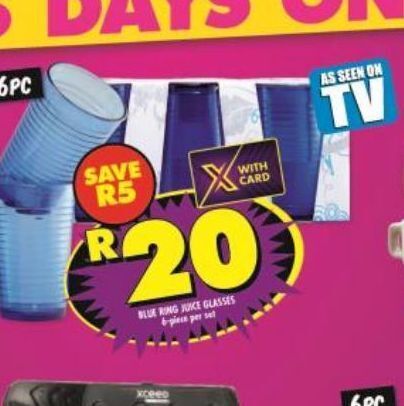 Shoprite Drinking glasses offer