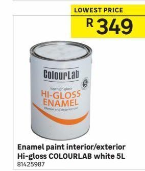 Leroy Merlin Enamel paint interior/exterior hi-gloss colourlab white 5l offer