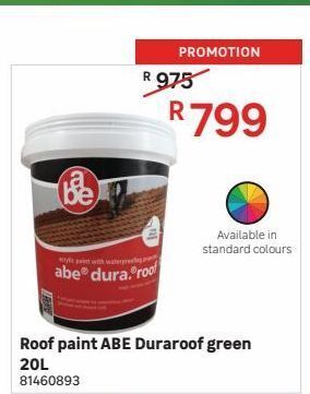 Leroy Merlin Roof paint abe duraroof green 20l offer