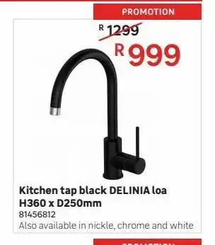 Leroy Merlin Kitchen tap black delinia loa h360 x d250mm offer