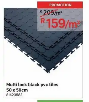 Leroy Merlin Multi lock black pvc tiles 50 x 50cm offer