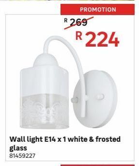Leroy Merlin Wall light e14 x 1 white & frosted glass offer