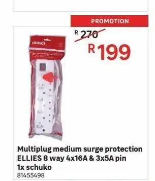 Leroy Merlin Multiplugs medium surge protection ellies 8 way 4x16a & 3x5a pin 1x schuko offer