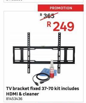 Leroy Merlin Tv brackets fixed 37-70 kit includes hdmi & cleaner offer
