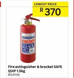 Fire extinguisher & bracket safe quip 1.5kg