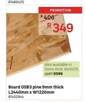Boards osb3 pine 9mm thick l2440mm x w1220mm