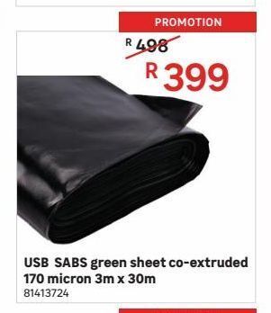 Leroy Merlin Usb sabs green sheet co-extruded 170 micron 3m x 30m offer