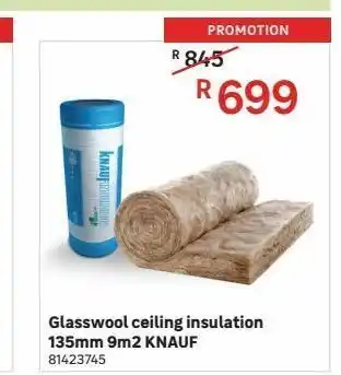 Leroy Merlin Glasswool ceilings insulation 135mm 9m2 knauf offer