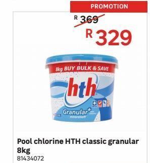 Pool chlorine hth classic granular 8kg