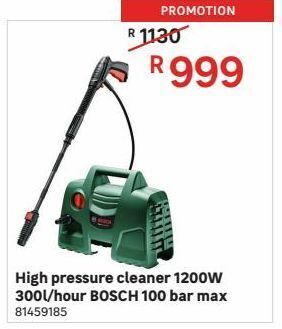 Leroy Merlin High pressure cleaner 1200w 300l/hour bosch 100bar max offer