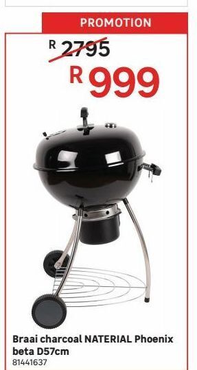 Leroy Merlin Braai charcoal naterial phoenix beta d57cm offer