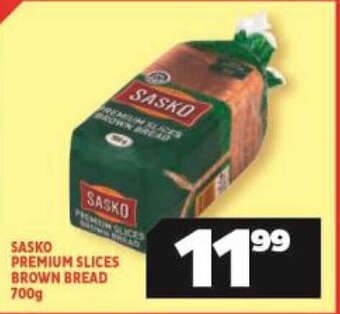 Usave Sasko Premium Slices Brown Bread 700g offer