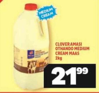 Usave Clover Amasi Othando Medium Cream Maas 2kg offer