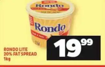 Usave Rondo Lite 20% Fat Spread 1kg offer