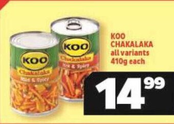 Usave Koo Chakalaka All Variants 410g each offer