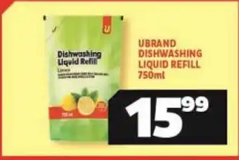 Usave Ubrand Dishwashing Liquid Refill 750ml offer
