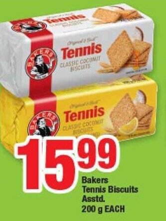 OK Foods Bakers Tennis Biscuits Asstd. 200g offer