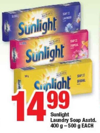 OK Foods Sunlight Laundry Soap Asstd. 400g - 500g offer