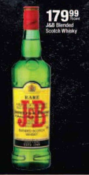 J&B Blended Scotch Whisky 750ml