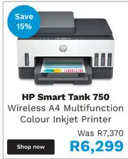 First Shop HP Smart Tank 750 Inkjet Printer offer