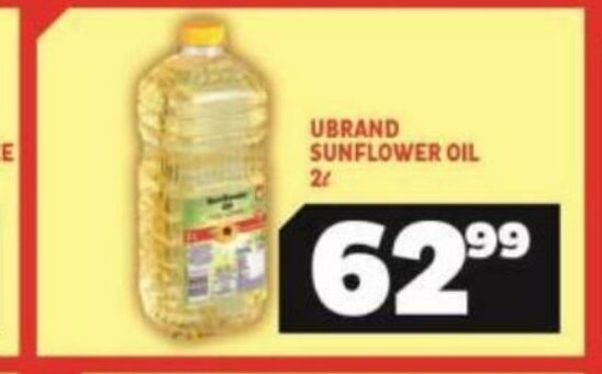 Usave Ubrand Sunflower Oil 2L offer