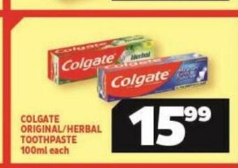 Usave Colgate Original / Herbal Toothpaste 100ml each offer