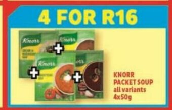 Usave Knorr Packet Soup All Variants 4x50g offer
